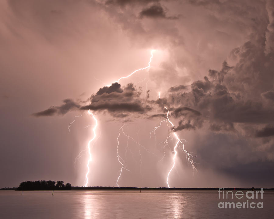 Island Lightning Photograph by Stephen Whalen