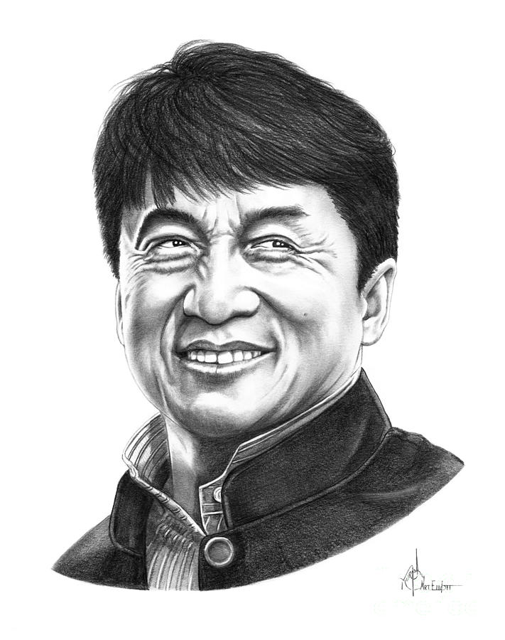 Jackie Chan Drawing by Murphy Elliott Fine Art America