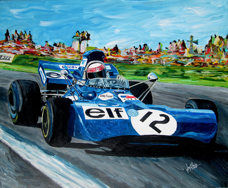 Jackie Stewart Painting - Jackie Stewart /Tyrrell by Jose Antonio Mendez