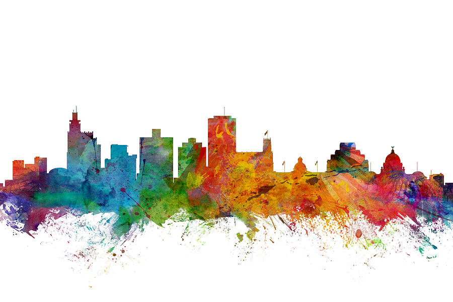 City Digital Art - Jackson Mississippi Skyline #1 by Michael Tompsett