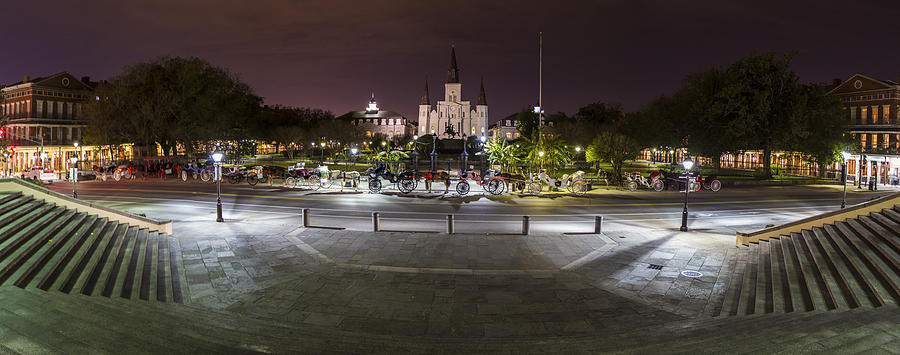 Jackson Square at night  #1 Photograph by John McGraw