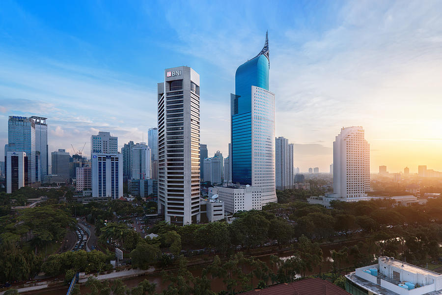 Jakarta business district with iconic BNI building #1 Photograph by Afriandi