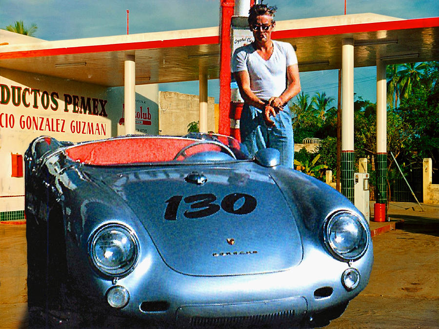 James Dean Filling His Spyder With Gas Photograph by Doc Braham