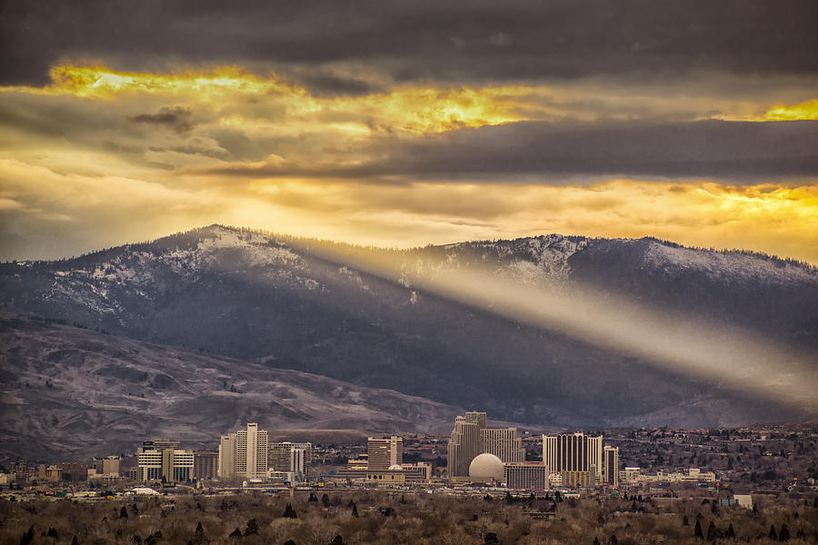 January Sunset over Reno Photograph by Janis Knight