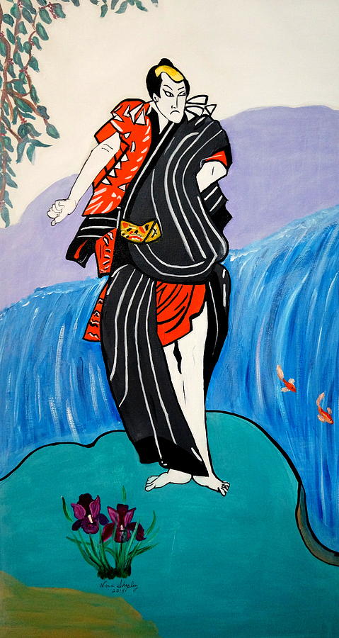 Japanese Man Painting by Nora Shepley