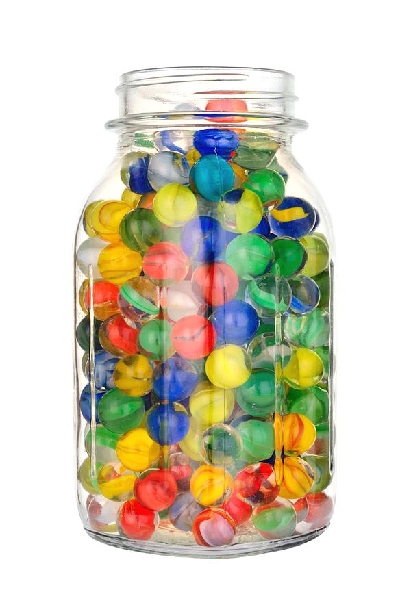 Jar of Marbles Photograph by Jim Hughes