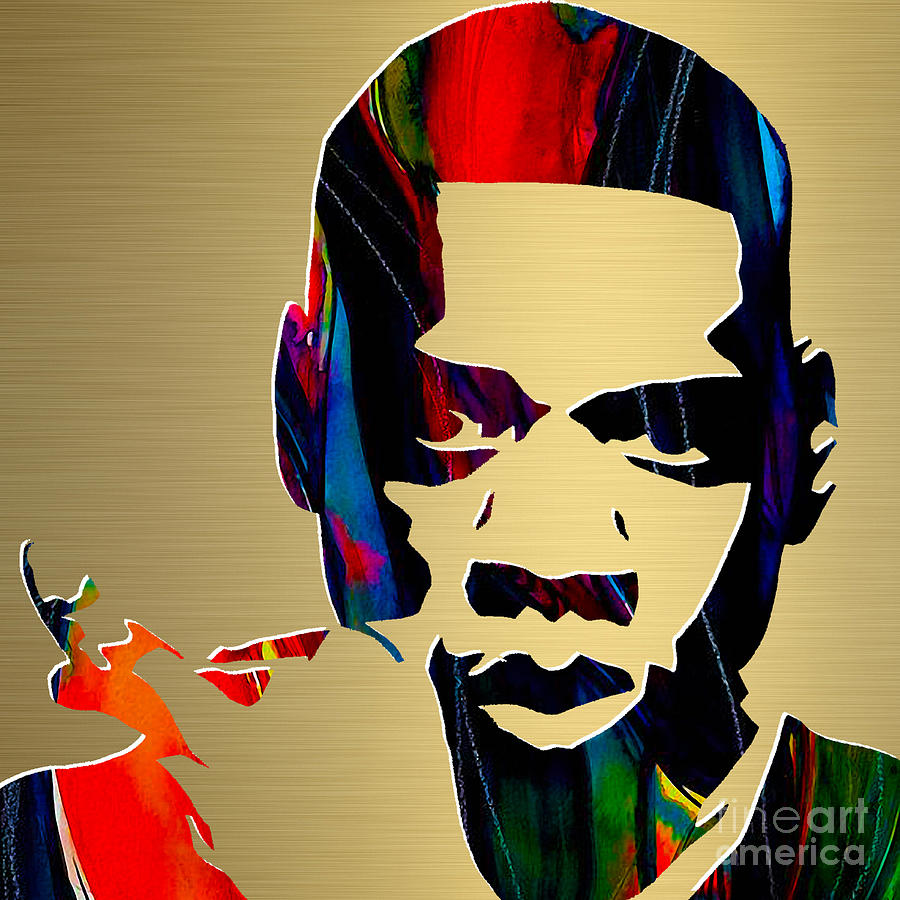 Jay Z Gold Series #1 Mixed Media by Marvin Blaine