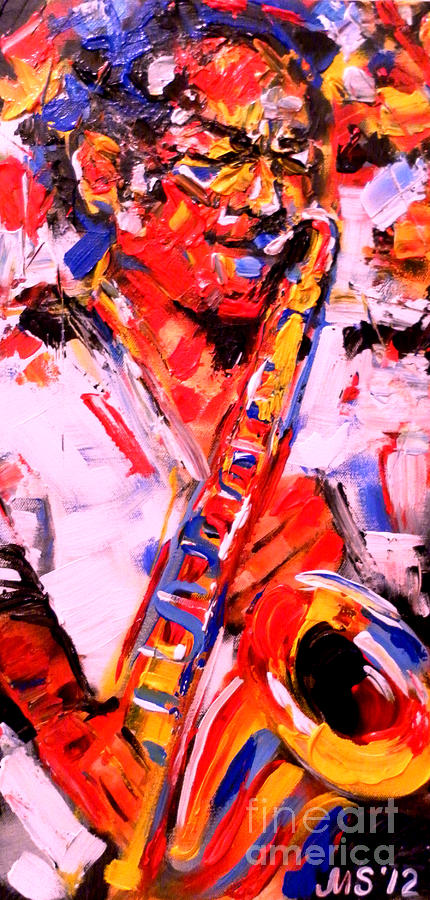 Jazz Man Painting - Jazz Art #1 by Marina Joy