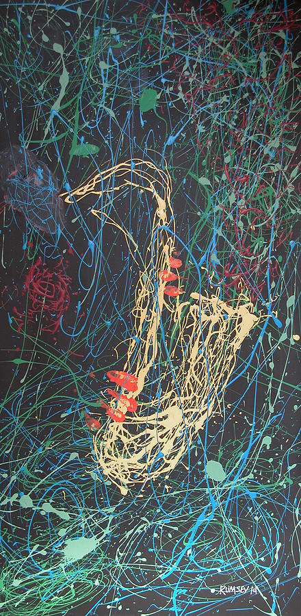Jazz Sax #1 Painting by Rhodes Rumsey