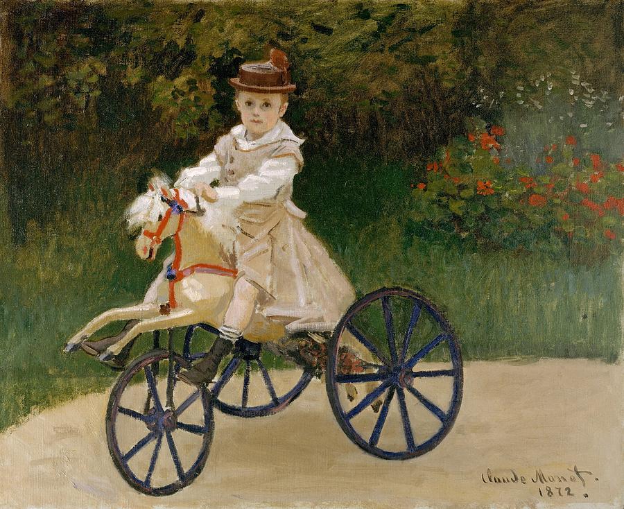 Claude Monet Painting - Jean Monet on his Hobby Horse #1 by Claude Monet