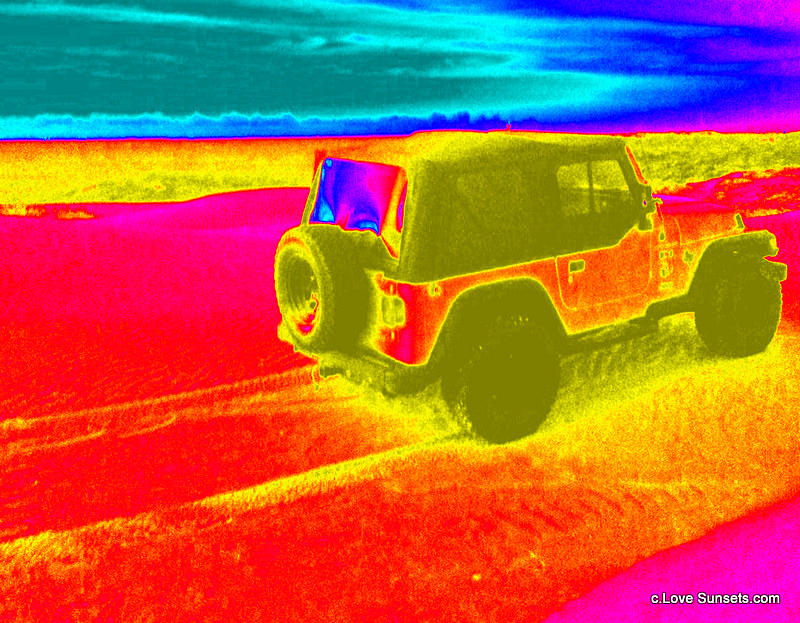 Sunset Photograph - Jeep3 heatmap #1 by Melanie Rader