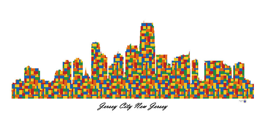 Jersey City New Jersey Building Blocks Skyline Digital Art