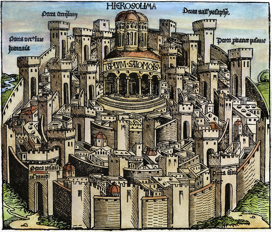 City Painting - Jerusalem Temple, 1493 #1 by Granger