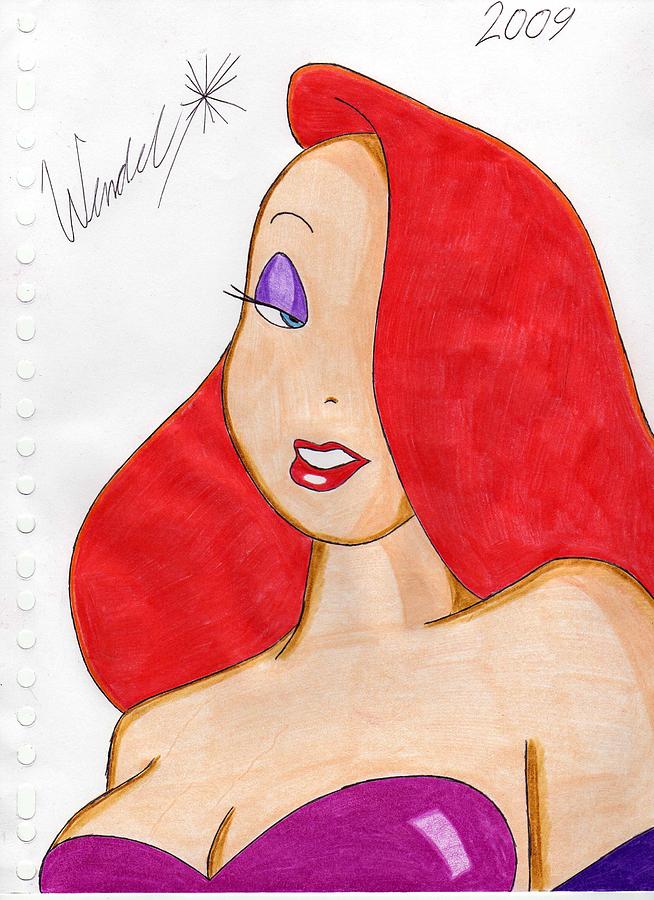 Cartoon Drawing - Jessica Rabbit by Wendel Krolis.