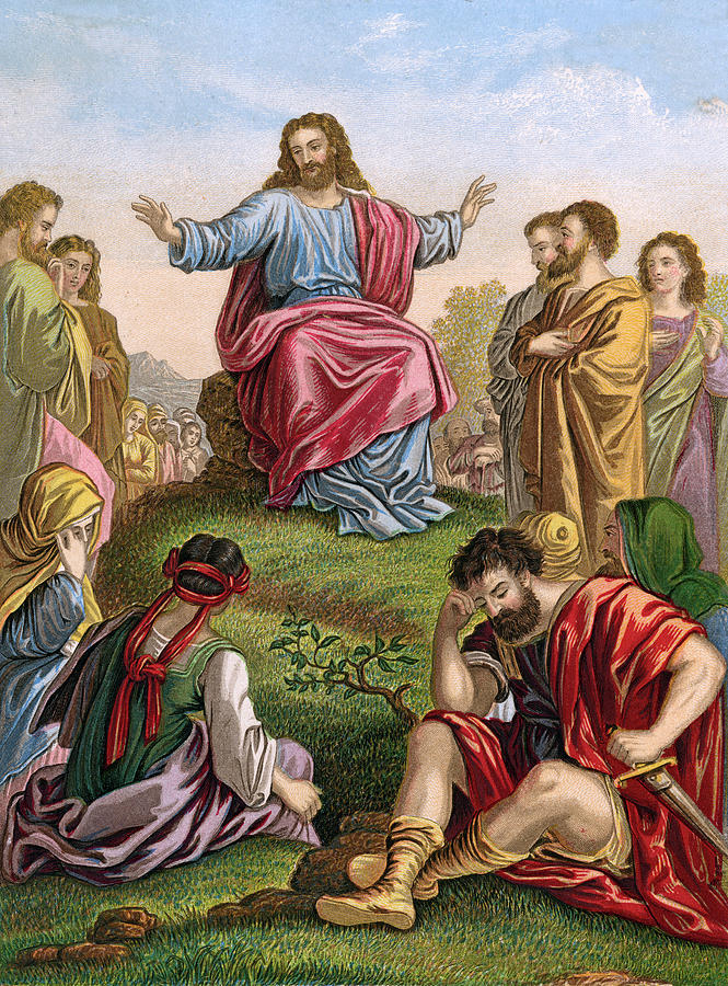 Jesus Delivers The 'sermon On The Mount' Drawing by Mary Evans Picture ...