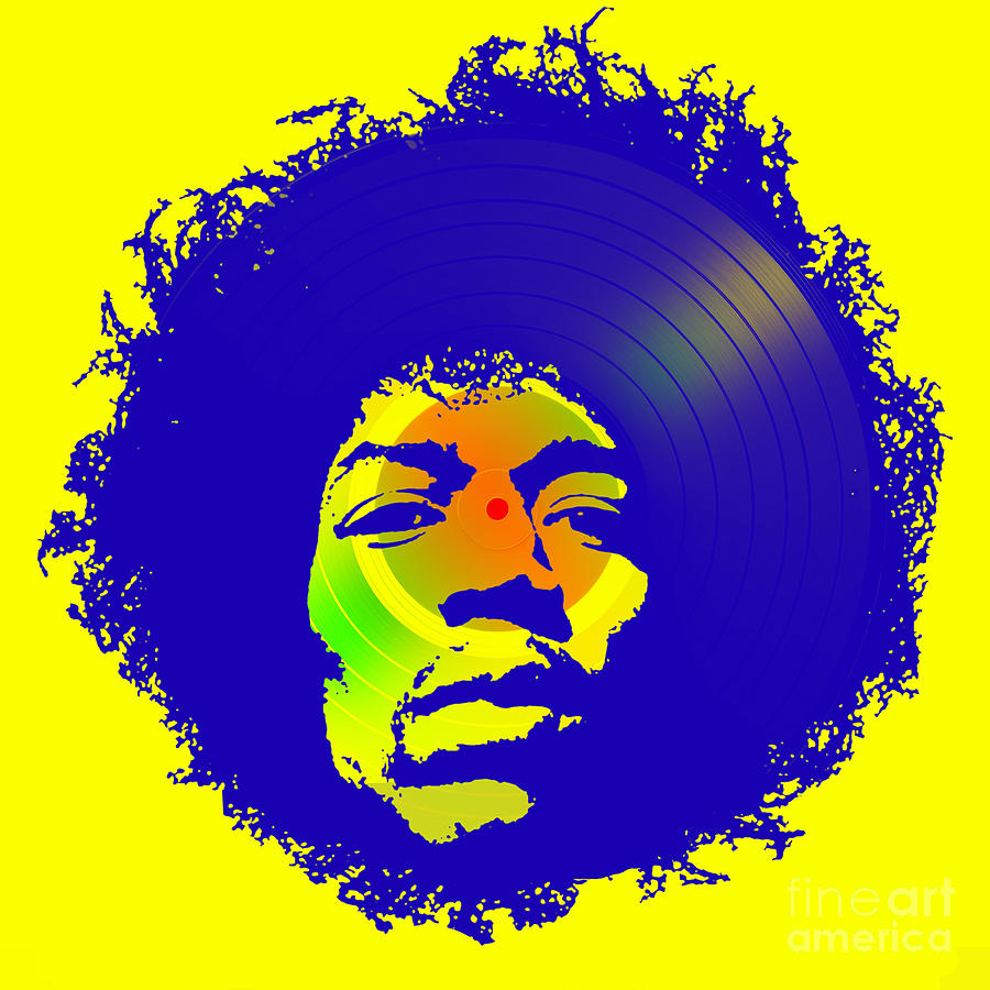Jimi Hendrix Blue and Yellow Photograph by Kent Taylor | Fine Art America