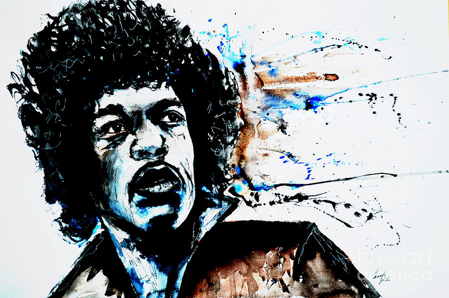 Jimi Hendrix Painting - Jimi Hendrix  #1 by Ismeta Gruenwald