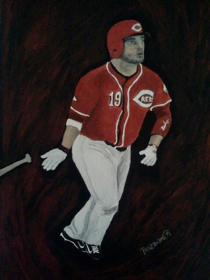 Joey Votto #1 Painting by Christy Saunders Church