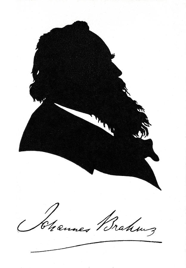 Johannes Brahms  Silhouette Photograph by English School