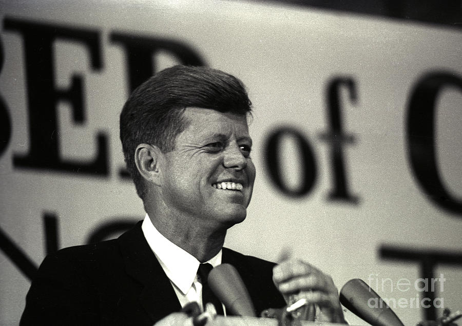 John F. Kennedy Speaking, 1963 #1 Photograph by Larry Mulvehill