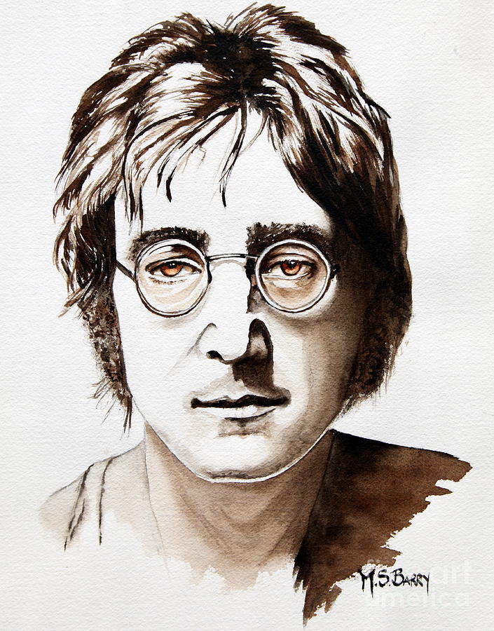 John Lennon #1 Painting by Maria Barry