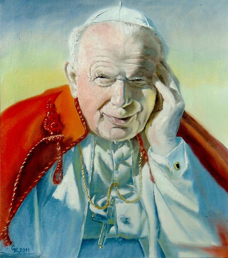 Portrait Painting - Saint John Paul II by Henryk Gorecki