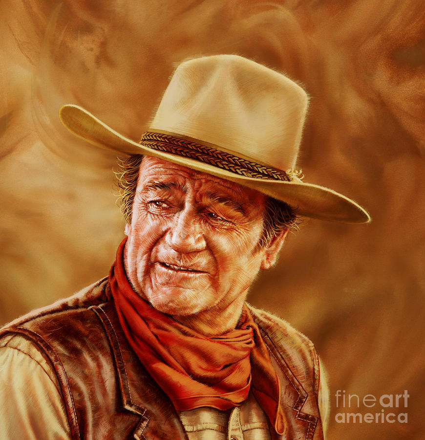 John Wayne Painting - American Hero by Dick Bobnick