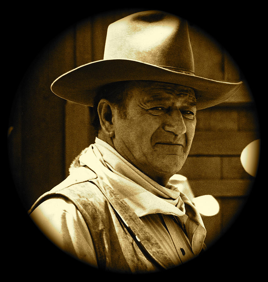 John Wayne sepia toned Rio Lobo Old Tucson Arizona 1970-2009 #3 Photograph by David Lee Guss