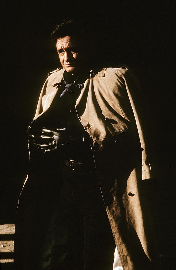 Johnny Cash Trench Coat Variation Old Tucson Arizona 1971 #1 Photograph by David Lee Guss