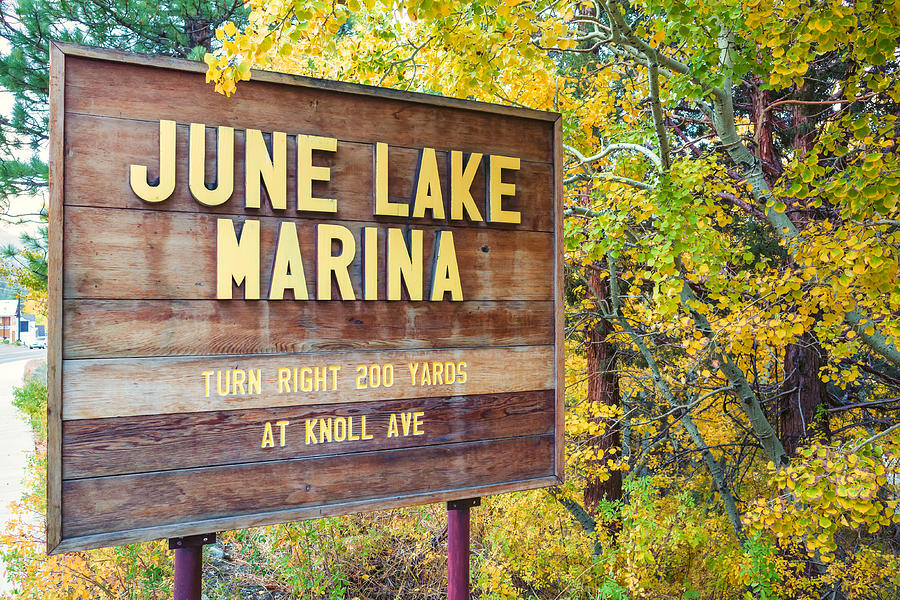 June Lake Marina Sign #1 Photograph by Priya Ghose