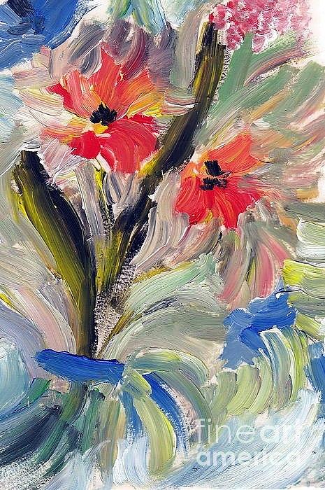 Just Flowers #1 Painting by Farfallina Art -Gabriela Dinca-