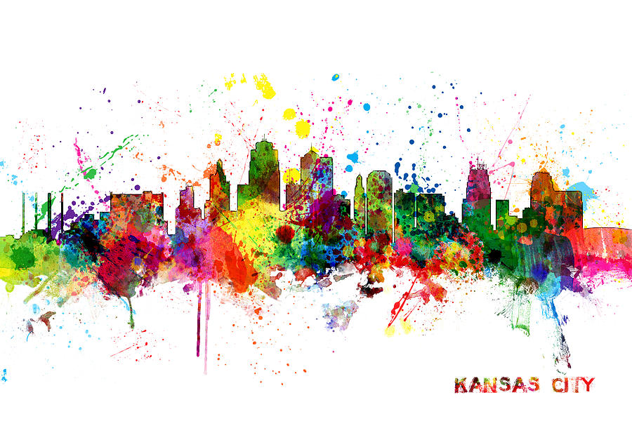Kansas City Digital Art - Kansas City Skyline #1 by Michael Tompsett