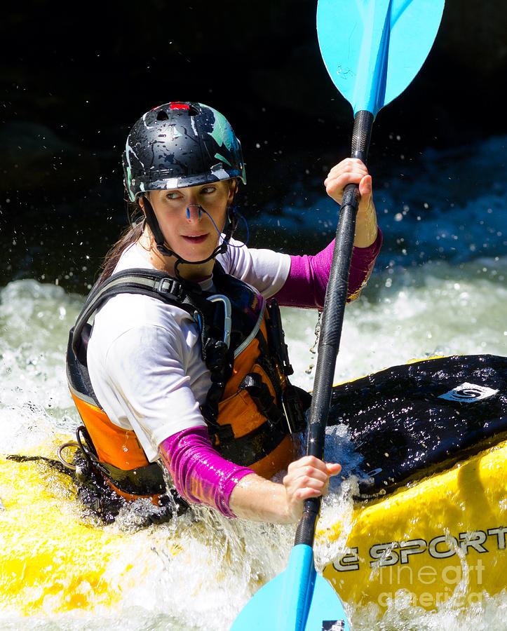 Kayak in whitewater  #1  by Les Palenik