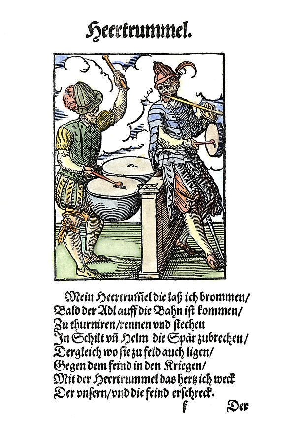 Kettle Drummer, 1568 #1 Painting by Granger