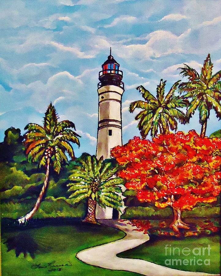 Lighthouse Painting - Key West Lighthouse by Lois Rivera