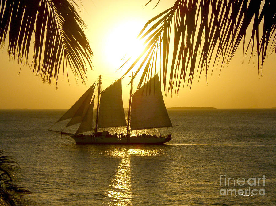 Boat Photograph - Key West Sunset #1 by Joan  Minchak
