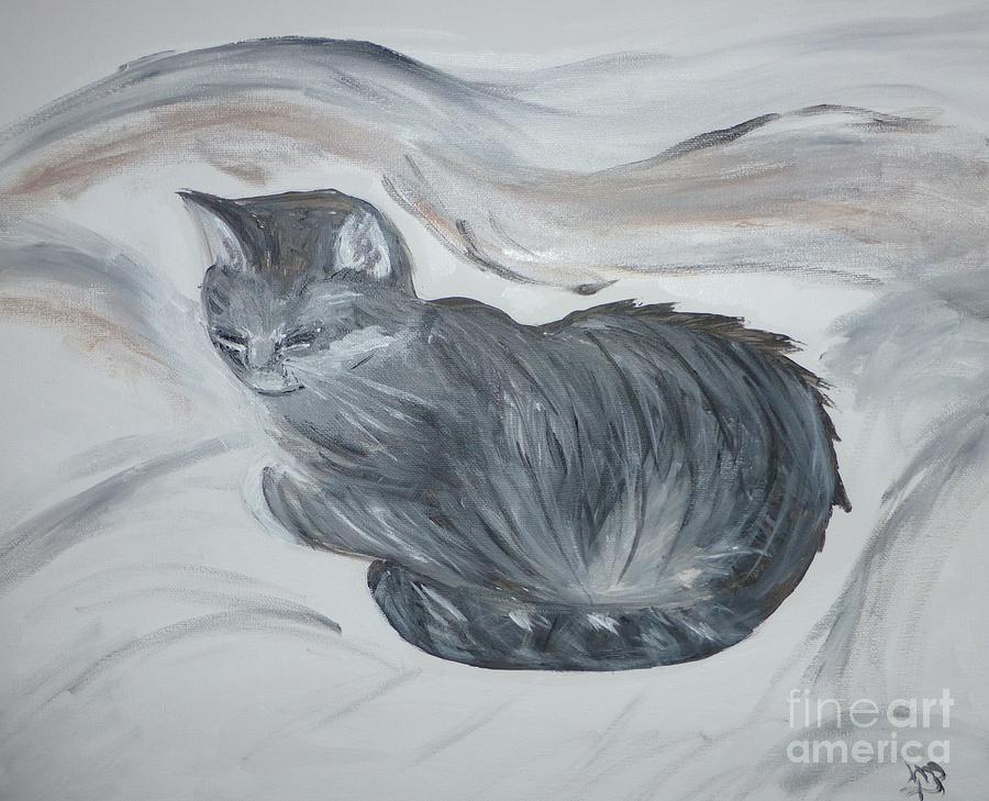 Cat Painting - KiKi by Marie Bulger