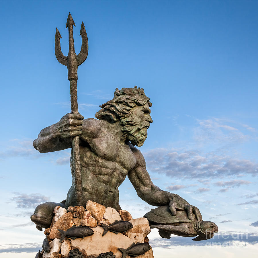 King Neptune Statue at Virginia Beach Photograph by Leslie Banks | Fine ...