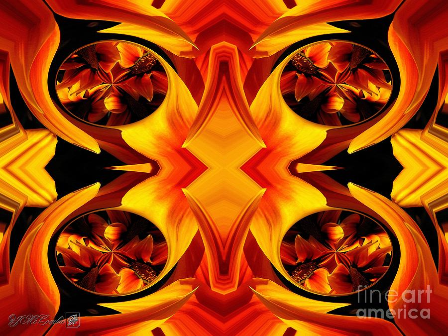 Kiss Orange Flame Abstract #4 Painting by J McCombie