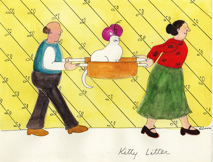Kitty Litter #1 Painting by Simi Berman