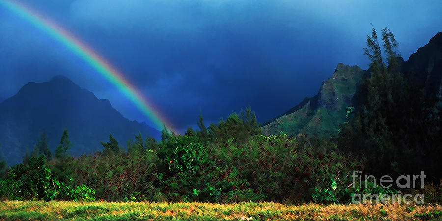 Mountain Photograph - Koolau Mountains and Rainbow #1 by Thomas R Fletcher