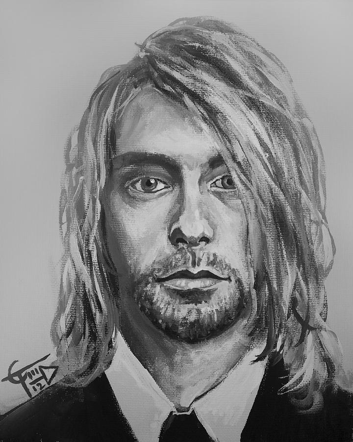 Kurt Cobain #2 Painting by Tom Carlton