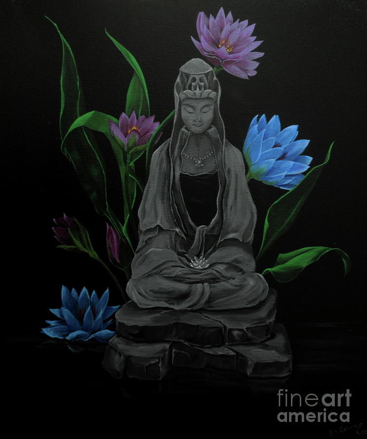 Buddha Painting - Kwan Yin by D L Gerring