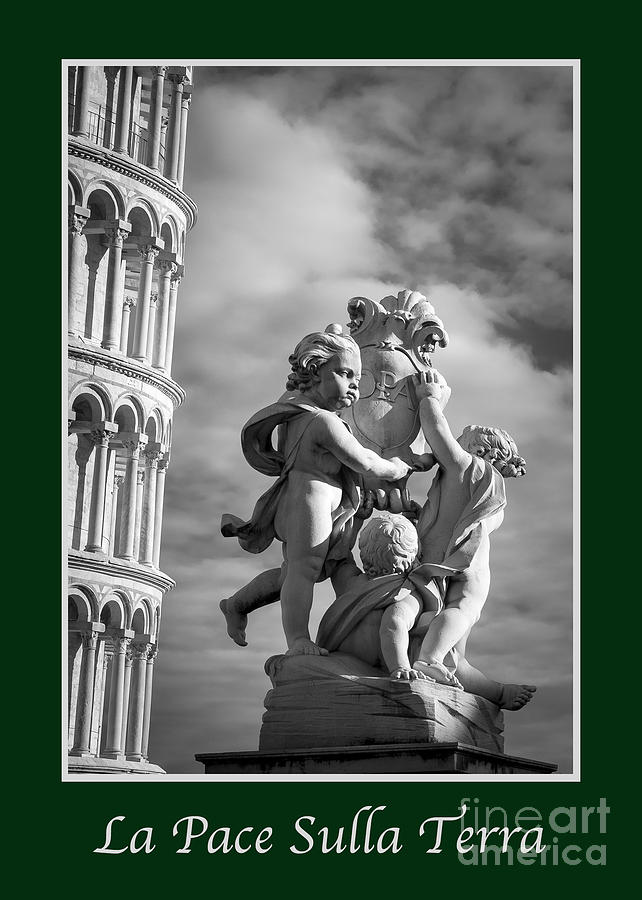 Christmas Photograph - La Pace Sulla Terra with Fountain of Angels #2 by Prints of Italy