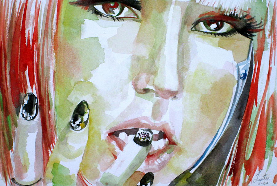 Lady Gaga Painting - LADY GAGA - watercolor portrait.1 by Fabrizio Cassetta