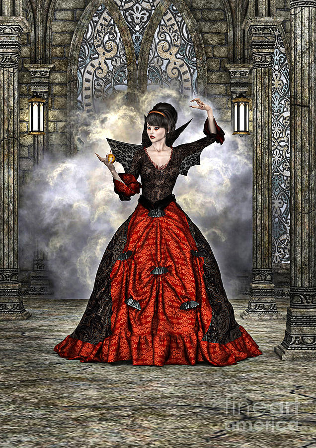 Halloween Digital Art - Lady Vamp #1 by Design Windmill