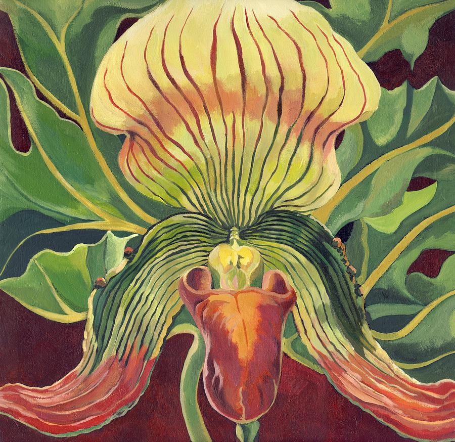 Ladyslipper Orchid #3 Painting by Alfred Ng