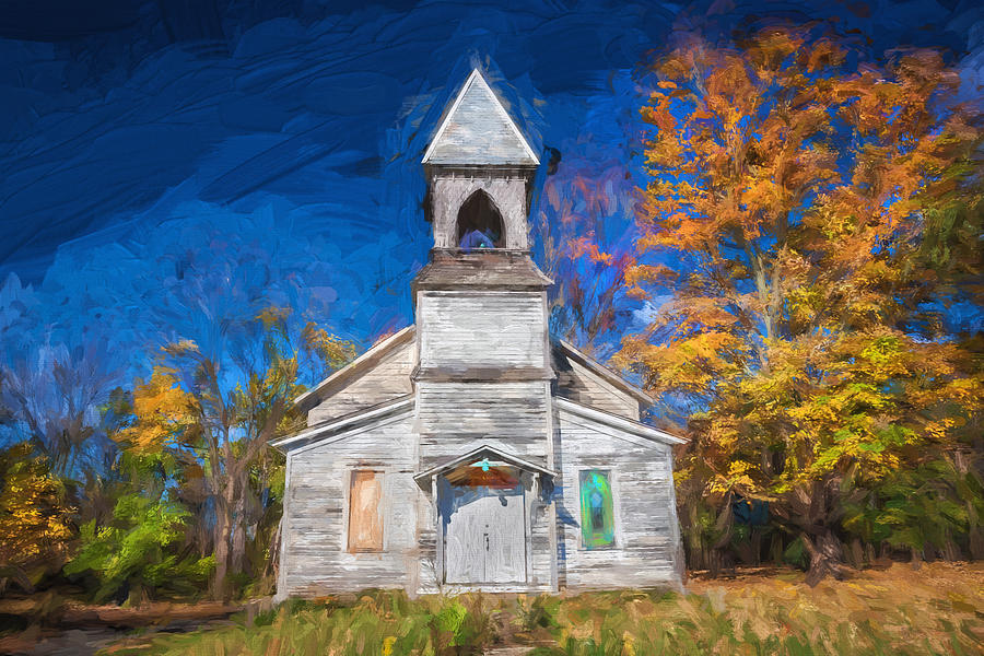 Lafayette Baptist Church Lafayette Sussex County NJ Painted  #1 Photograph by Rich Franco