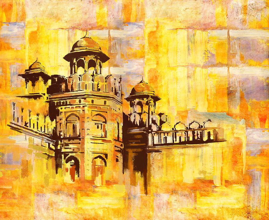 Lahore Fort Painting By Catf Pixels   1 Lahore Fort Catf 