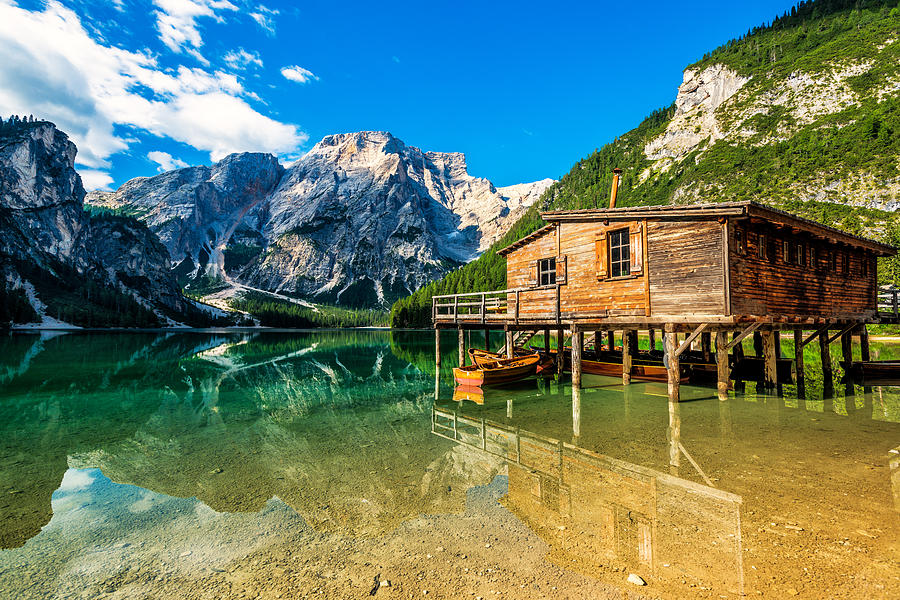 Lake Braies (Pragsersee) in South Tyrol in Summer #1 Photograph by Gehringj